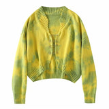 Loose Tie-dye Sweater Coat