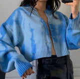 Loose Tie-dye Sweater Coat