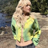 Loose Tie-dye Sweater Coat