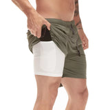 Jogging shorts men's 2-in-1 shorts