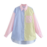 Oversized Striped Long Blouse Shirts
