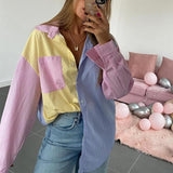 Oversized Striped Long Blouse Shirts