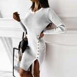 Women Split Buttons Dress