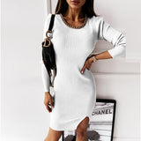 Women Split Buttons Dress