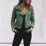 Retro Rivet Zipper Up Bomber Casual Outwear coats and jackets women