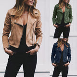 Retro Rivet Zipper Up Bomber Casual Outwear coats and jackets women
