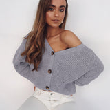 Casual Women Knitted Cardigans Sweater Fashion Oversize Top 2020
