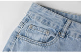 Womens Loose Fit Jeans 2021 Ripped Wide Leg For Women High Waist Blue Wash Casual Cotton Denim Trousers Summer Baggy Jean Pants
